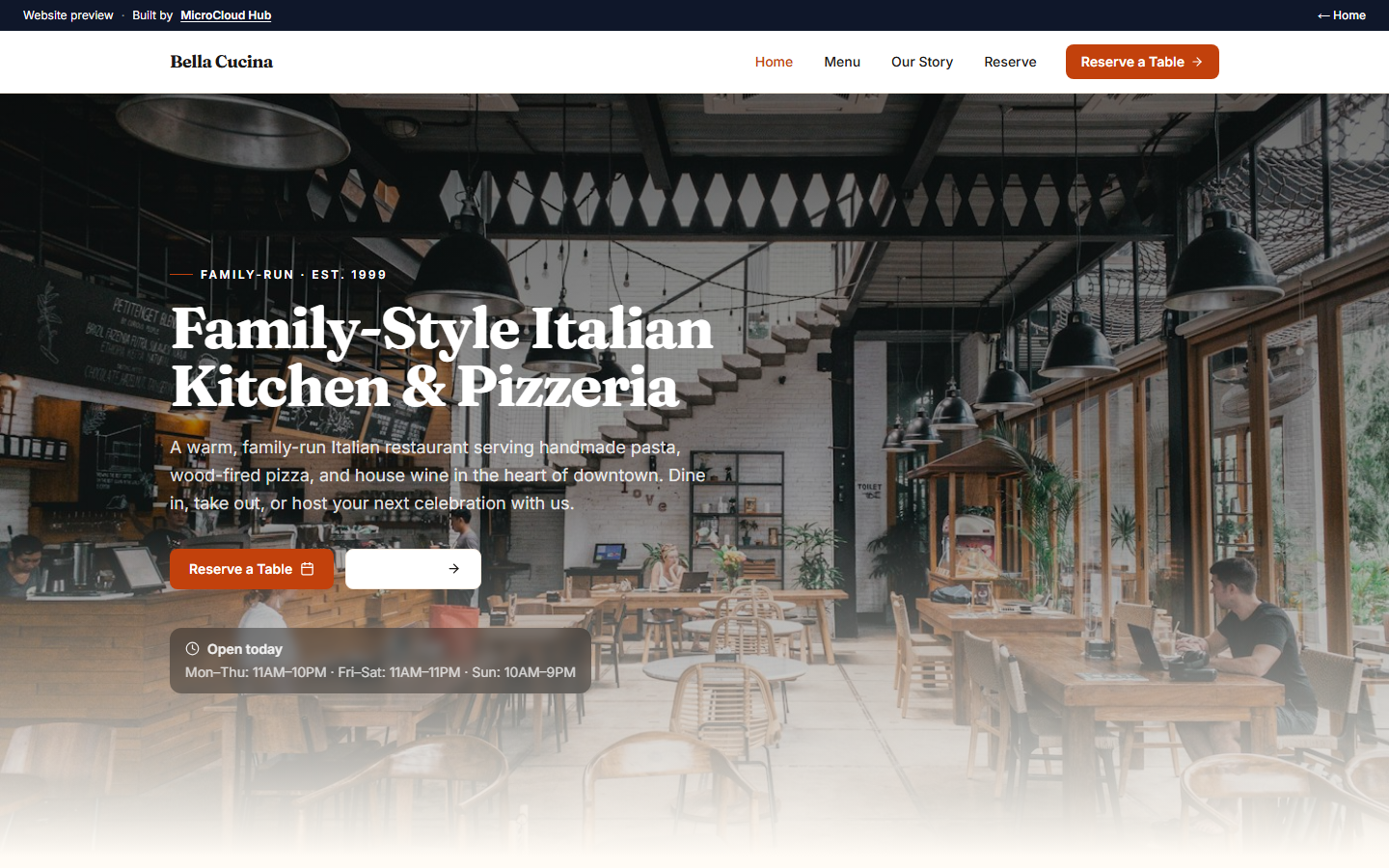 Bella Cucina live site