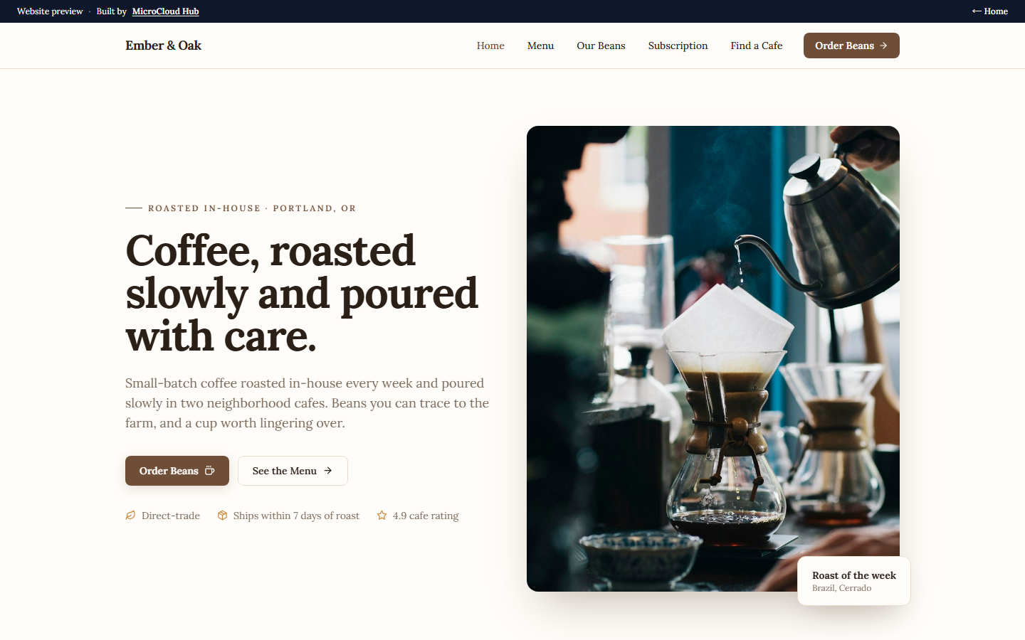 Ember & Oak live site